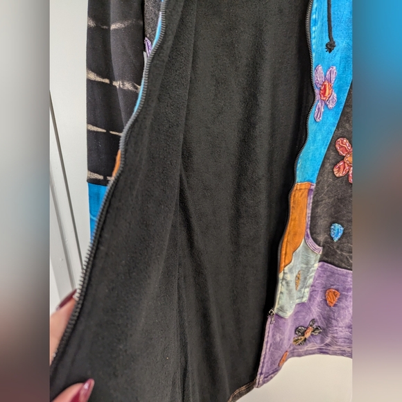 The Collection Royal Made In Nepal Lined Patchwork Hoodie - Picture 5 of 10